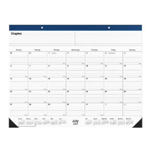 Desk Pad Calendar – Monthly