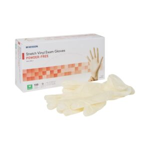 McKesson Stretch Vinyl Exam Gloves – Medium – Ivory