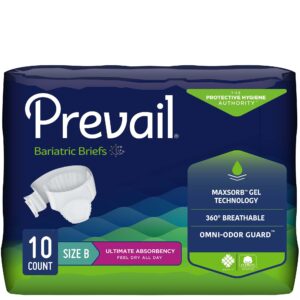 Incontinence Brief - Prevail Bariatric - Size B - Heavy Absorbency