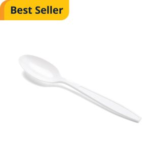 Teaspoon - Polypropylene - Medium Weight - White