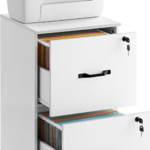 2-Drawer File Cabinet – Locking White