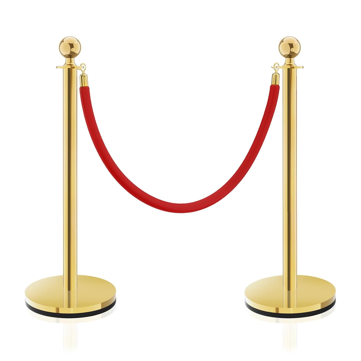 Gold Stanchion Set with Red Ropes