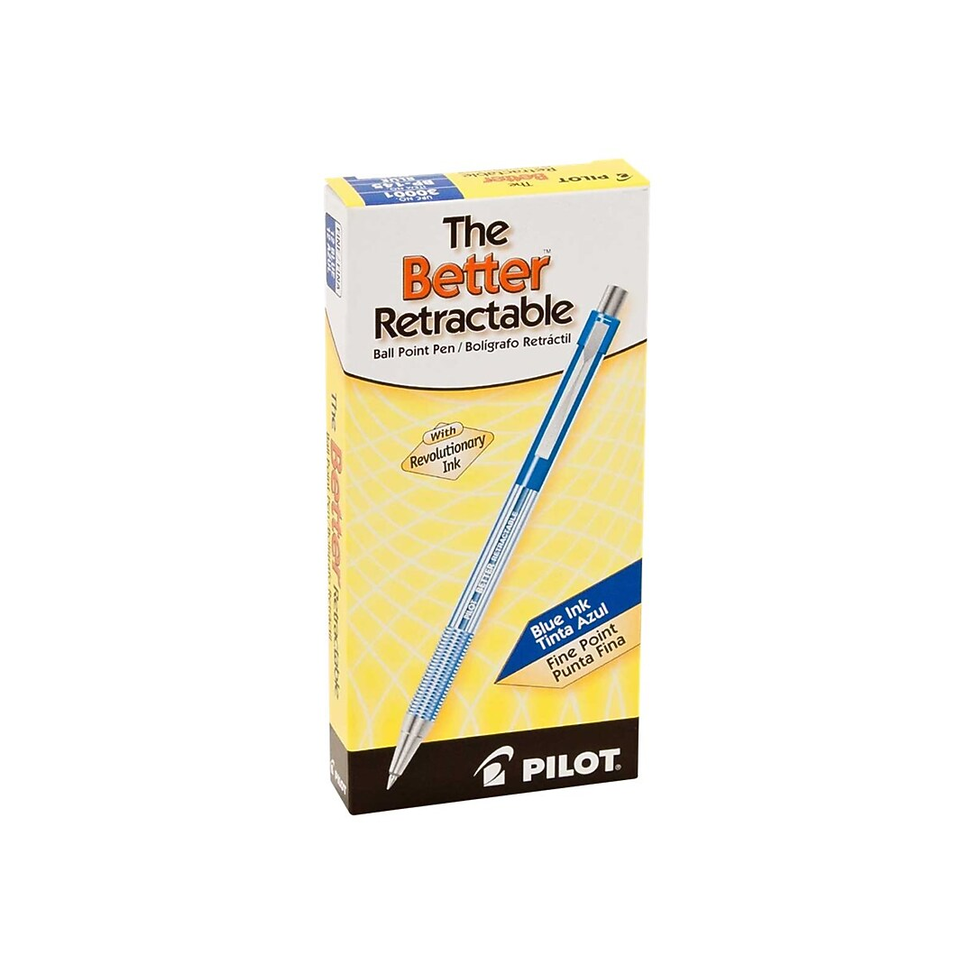 Fine Point Retractable Ballpoint Pens – Blue Ink